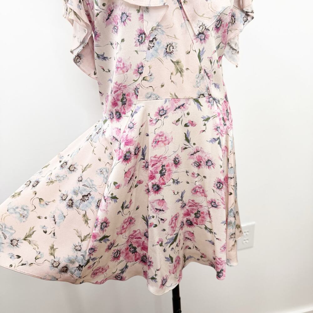 LoveShackFancy Frankie Dress Cream Silk Floral Ruffle Cottage Core Boho Size 6 - Picture 5 of 16